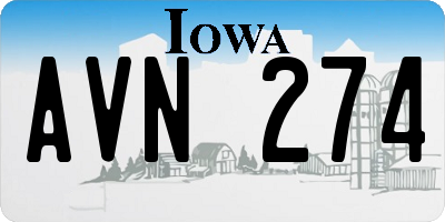 IA license plate AVN274