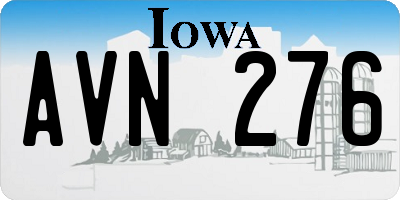 IA license plate AVN276