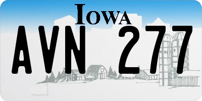 IA license plate AVN277
