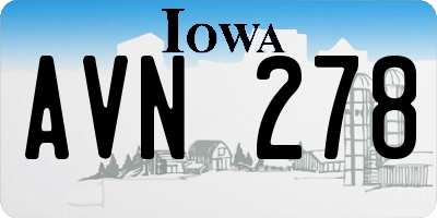 IA license plate AVN278
