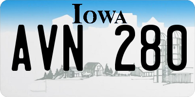 IA license plate AVN280