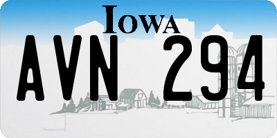 IA license plate AVN294