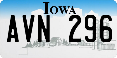 IA license plate AVN296