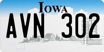 IA license plate AVN302