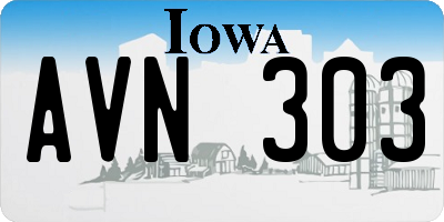 IA license plate AVN303
