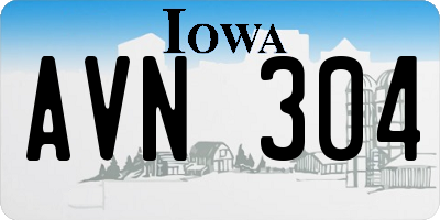 IA license plate AVN304