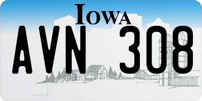 IA license plate AVN308