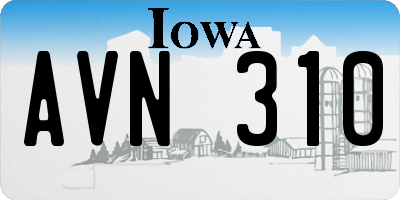 IA license plate AVN310