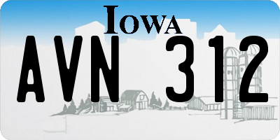 IA license plate AVN312