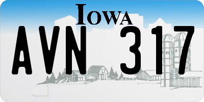 IA license plate AVN317