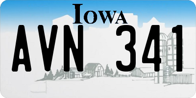 IA license plate AVN341