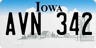 IA license plate AVN342