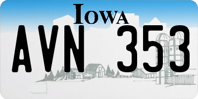 IA license plate AVN353
