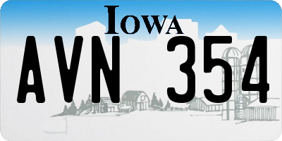 IA license plate AVN354