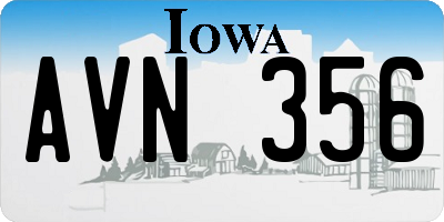 IA license plate AVN356