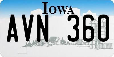 IA license plate AVN360
