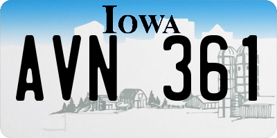 IA license plate AVN361