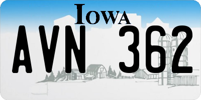 IA license plate AVN362