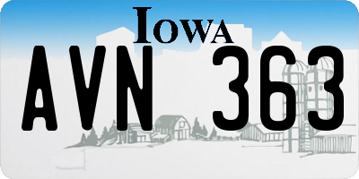 IA license plate AVN363