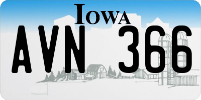 IA license plate AVN366