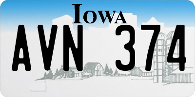 IA license plate AVN374