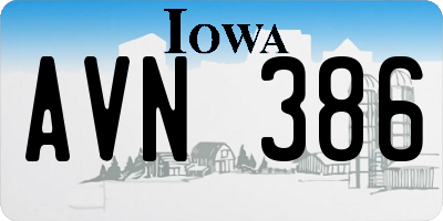 IA license plate AVN386
