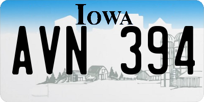 IA license plate AVN394