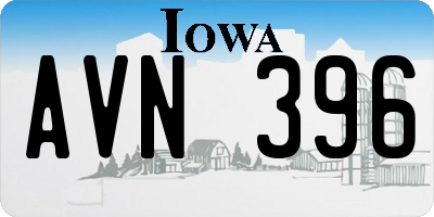 IA license plate AVN396
