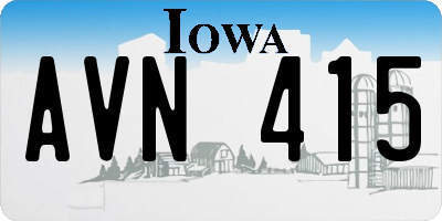 IA license plate AVN415