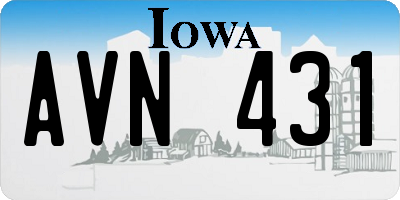 IA license plate AVN431