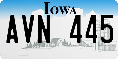 IA license plate AVN445