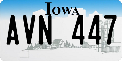 IA license plate AVN447