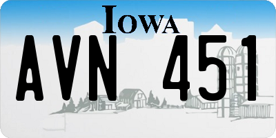 IA license plate AVN451