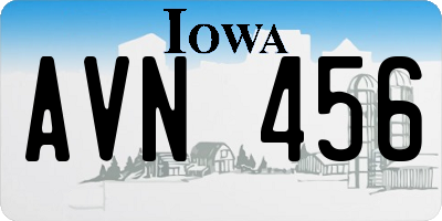 IA license plate AVN456