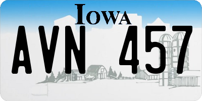 IA license plate AVN457