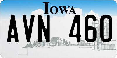 IA license plate AVN460