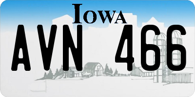 IA license plate AVN466