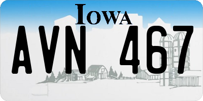 IA license plate AVN467