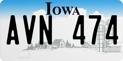 IA license plate AVN474