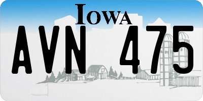 IA license plate AVN475