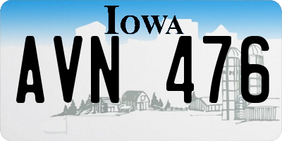 IA license plate AVN476