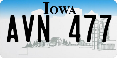 IA license plate AVN477