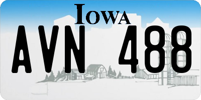 IA license plate AVN488