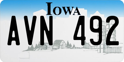 IA license plate AVN492