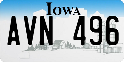 IA license plate AVN496