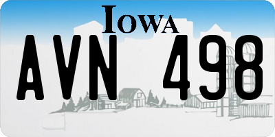 IA license plate AVN498