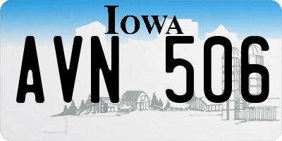 IA license plate AVN506