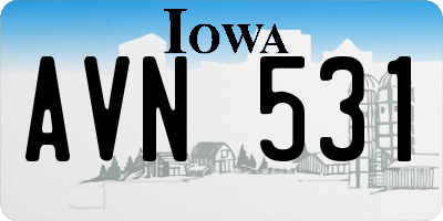 IA license plate AVN531