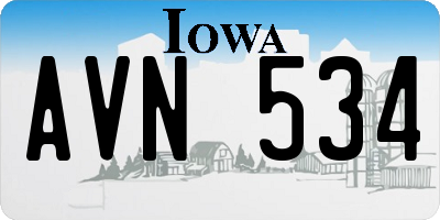 IA license plate AVN534