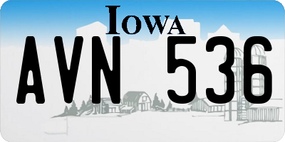 IA license plate AVN536